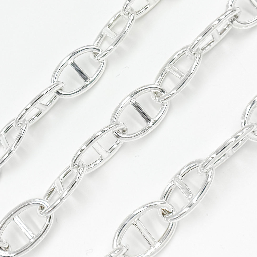 564MTSS. Sterling Silver Hollow Smooth Marina Link Chain