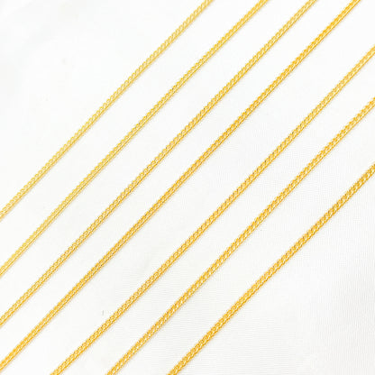 14K Solid Gold Smooth Curb Chain