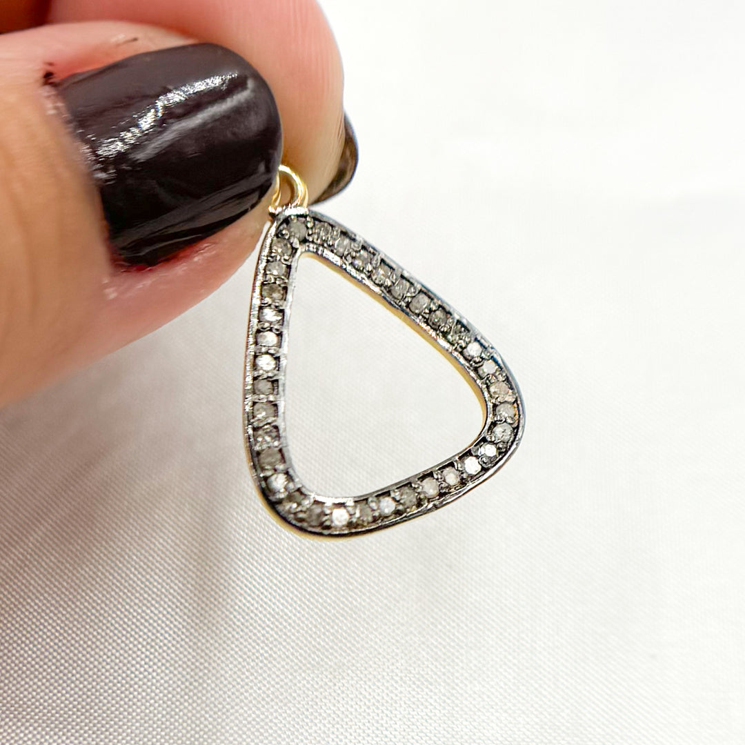 DC033. Diamond Sterling Silver Triangle Pendant