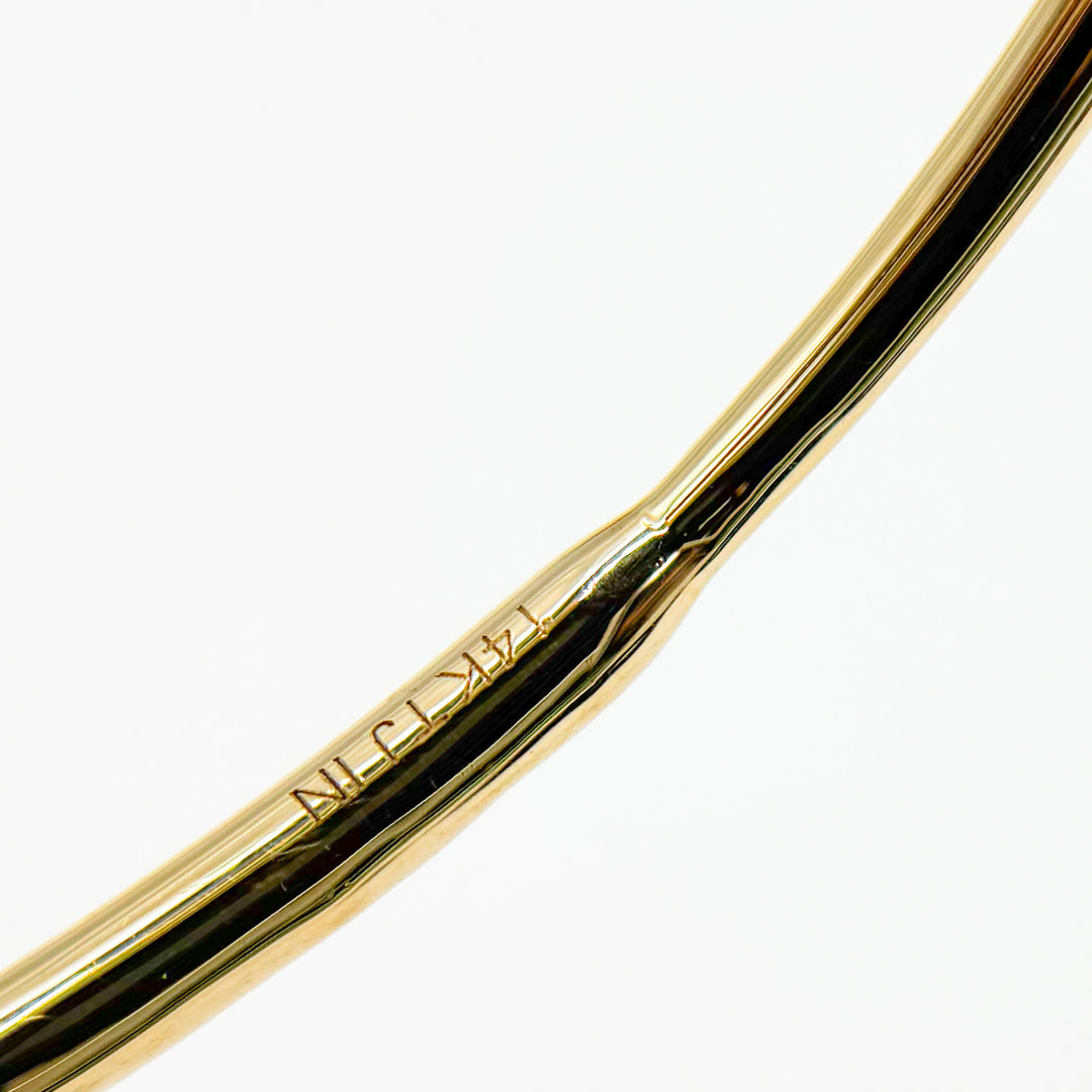 CB96731EM7X5. 14K Solid Gold Emerald Bangle