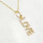 Load image into Gallery viewer, 14k Solid Gold Diamond Love Word Charm. GDP407
