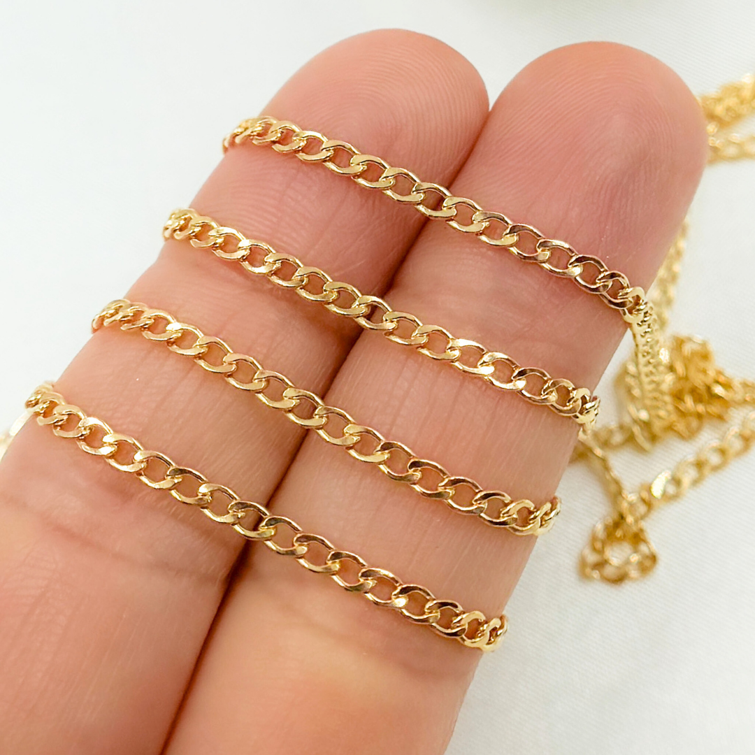 2214CHRGF. 14k Gold Filled Curb Chain