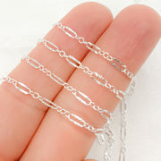 Sterling Silver Diamond Cut Marina Link Chain