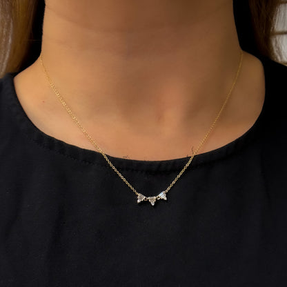 14K Yellow Gold Baguette Diamond Fancy Necklace