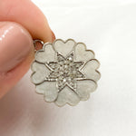 Load image into Gallery viewer, DP775. Diamond Sterling Silver Round Flower Pendant
