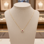 Load image into Gallery viewer, NT404984. 14K Solid Gold Flower Solitaire Tiny Necklace