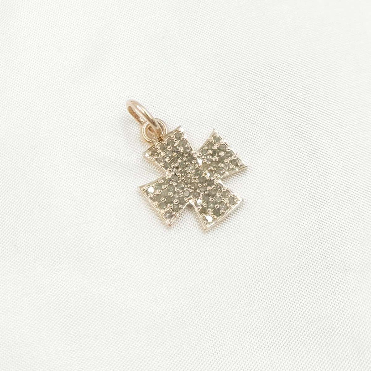 Diamond Sterling Silver Cross Charm
