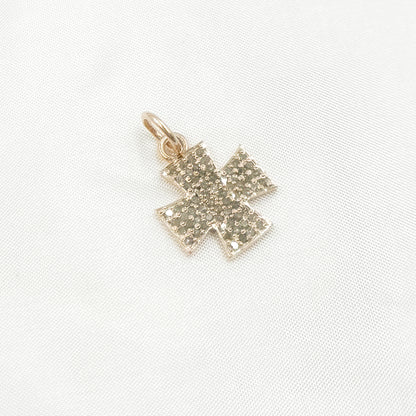Diamond Sterling Silver Cross Charm