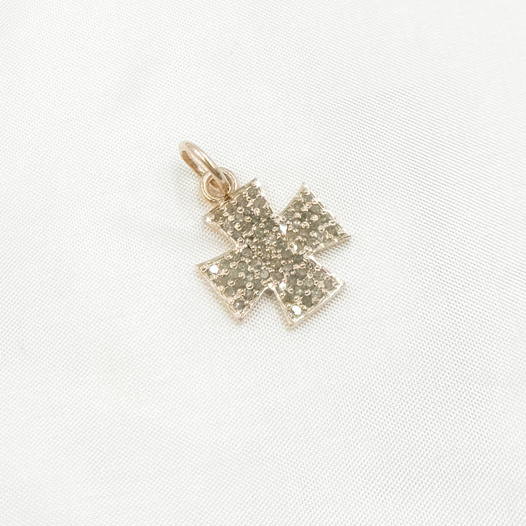 DC341. Diamond Sterling Silver Cross Charm