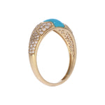 Load image into Gallery viewer, DRN05816TQ. 14k Solid Gold Turquoise and Diamond Fancy Ring