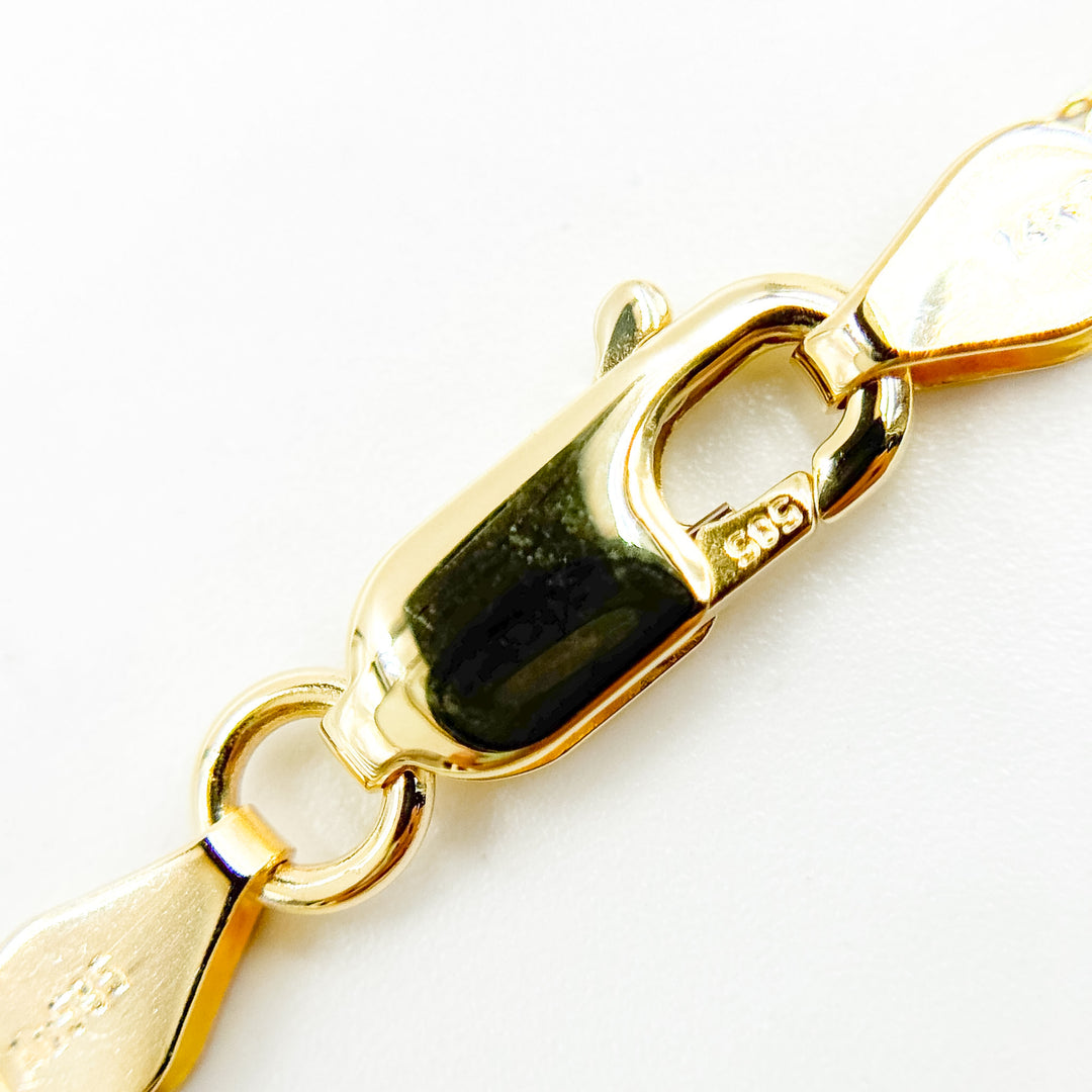 290J02RUMBA. 14K Solid Gold Flat Snake Necklace