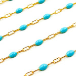 Load image into Gallery viewer, Buy Now  14k Gold Filled Turquoise Color Enamel Satellite Cable Chain
