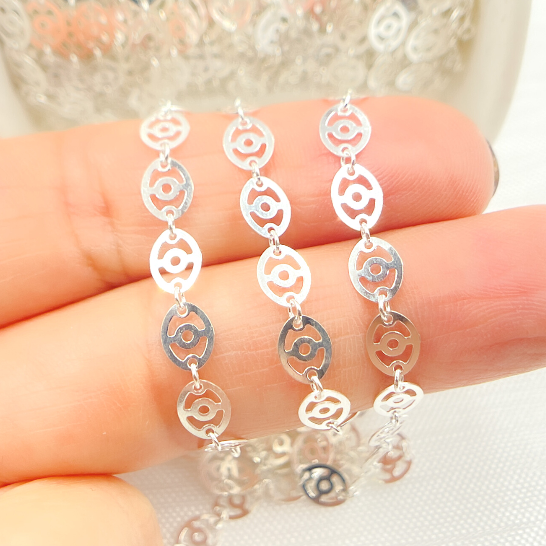 V16SS. 925 Sterling Silver Oval Pattern Chain