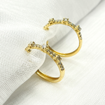 Load image into Gallery viewer, 14K Solid Gold Diamond Hoop Earrings. EHH56702
