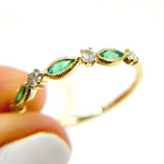 Load image into Gallery viewer, 14K Solid Gold Diamond &amp; Emerald Ring. RAD00549EM
