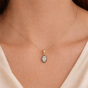 CMJ00353. 14K Solid Gold Marquise-Shaped Lab Diamond Charm