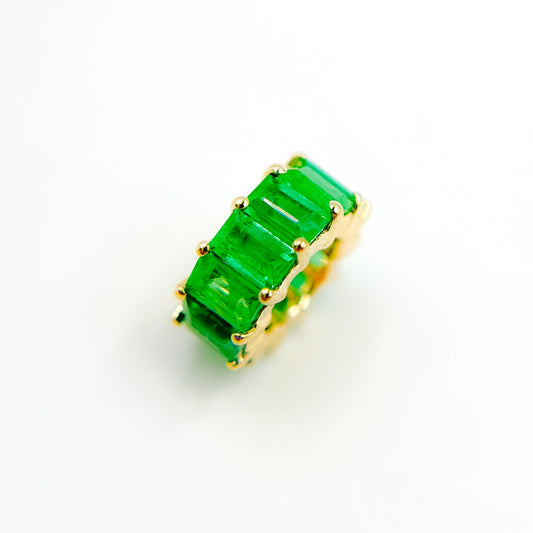 14K Gold Baguette Shape Natural Gemstone Slider