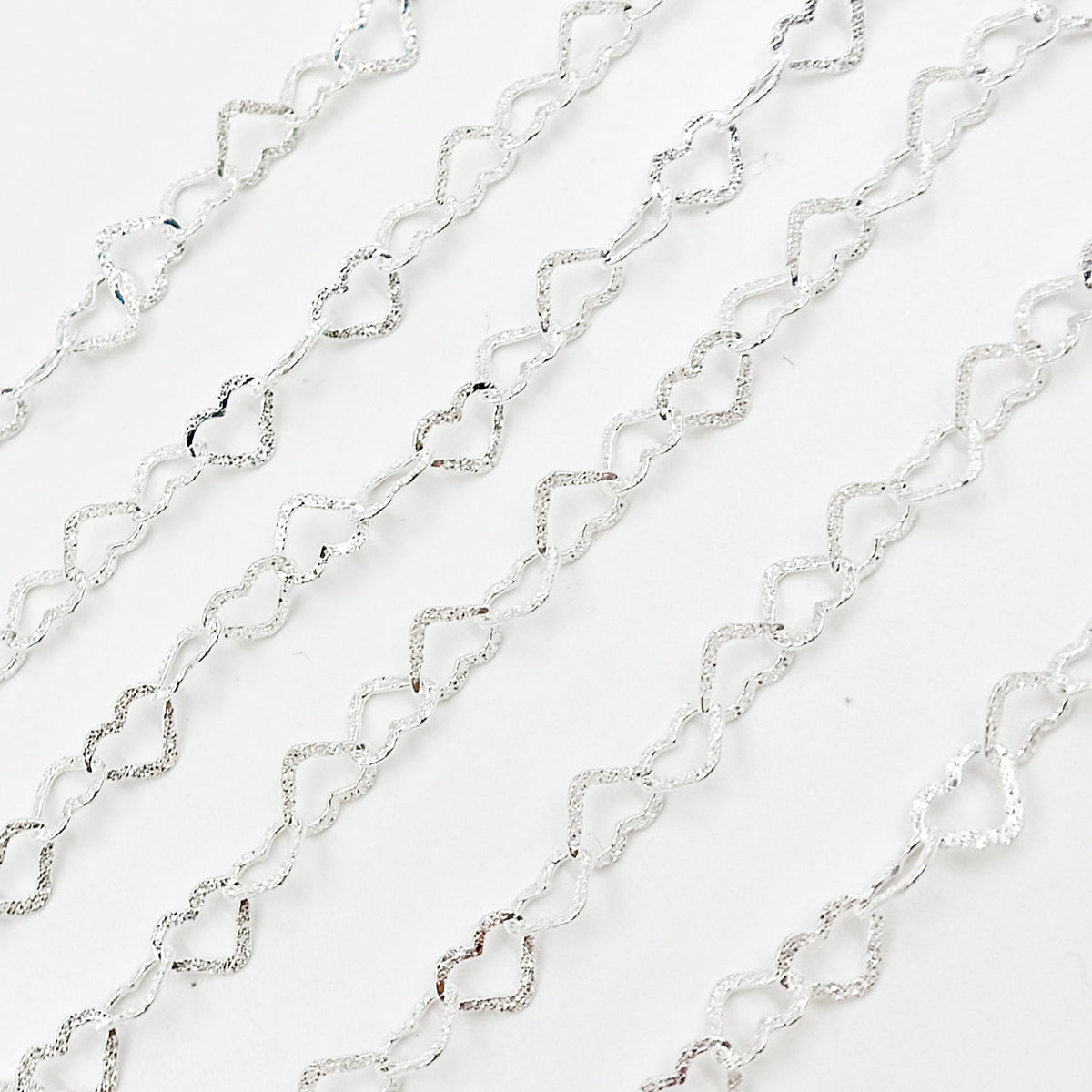 Buy Sterling Silver Open Textured Heart Chain
