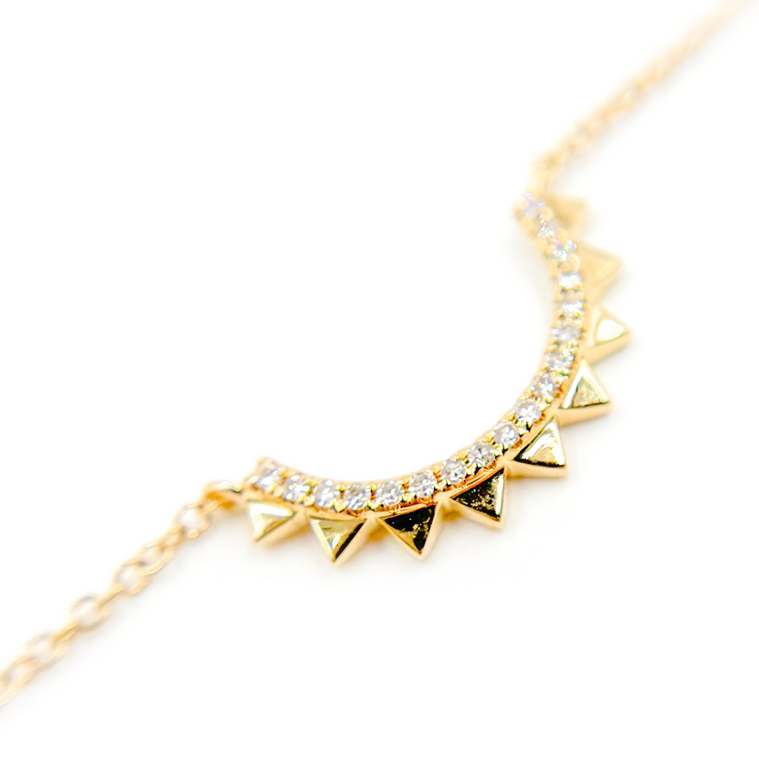 NFA72316. 14K Solid Yellow Gold Diamond Fancy Necklace