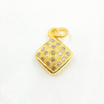 Load image into Gallery viewer, DC163. Diamond &amp; Sterling Silver Square Charm
