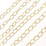 Load image into Gallery viewer, 14k Solid Gold Hammered Oval Cable Link Chain
