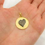 Load image into Gallery viewer, DP259. Diamond &amp; Sterling Silver Round Heart Pendant
