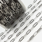 Load image into Gallery viewer, Black Rhodium 925 Sterling Silver Paperclip Diamond Cut Chain.
