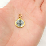 Load image into Gallery viewer, DC029A. Diamond Sterling Silver Round Peace Enamel Charm
