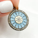 Load image into Gallery viewer, DP591A. Diamond Sterling Silver Round Star Enamel Pendant
