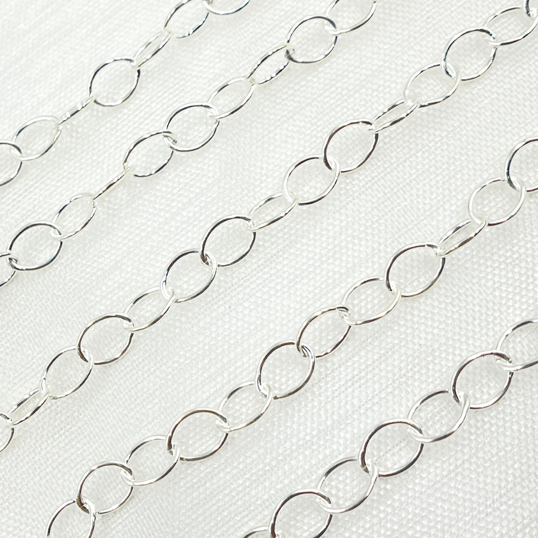 Silver Smooth Oval Link Chain
