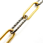 Load image into Gallery viewer, Black Rhodium Sterling Silver Smooth and Diamond Cut Paperclip Chain