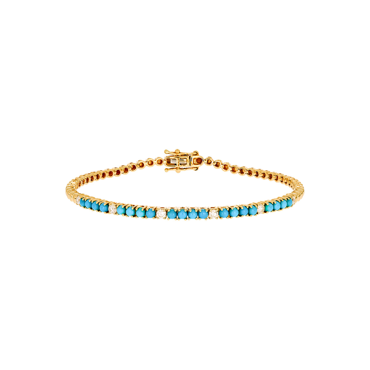 BTF65354. 14K Solid Gold Diamond and Gemstone Bracelet