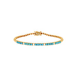 Load image into Gallery viewer, BTF65354TQ. 14K Solid Gold Diamond and Turquoise Bracelet
