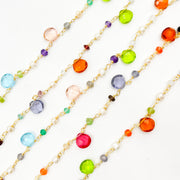 Multicolored gemstone with chain