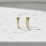 Load image into Gallery viewer, HP404198. 14k Solid Gold Diamond and Gemstone Snake Hoop Earrings