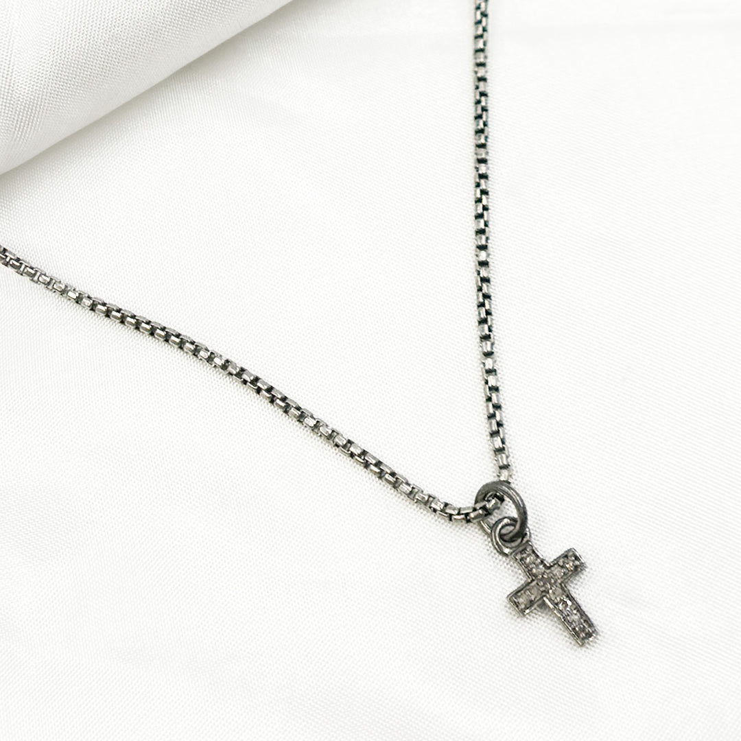 DC313. Diamond Sterling Silver Cross Charm