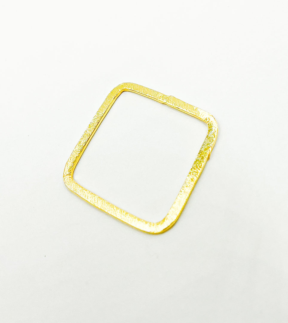 Gold Plated 925 Sterling Silver Square Shape 25x25mm. SS2