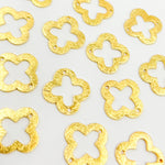 Load image into Gallery viewer, GPBS16. 15mm Gold-plated Sterling Silver Brushed Flower Connector