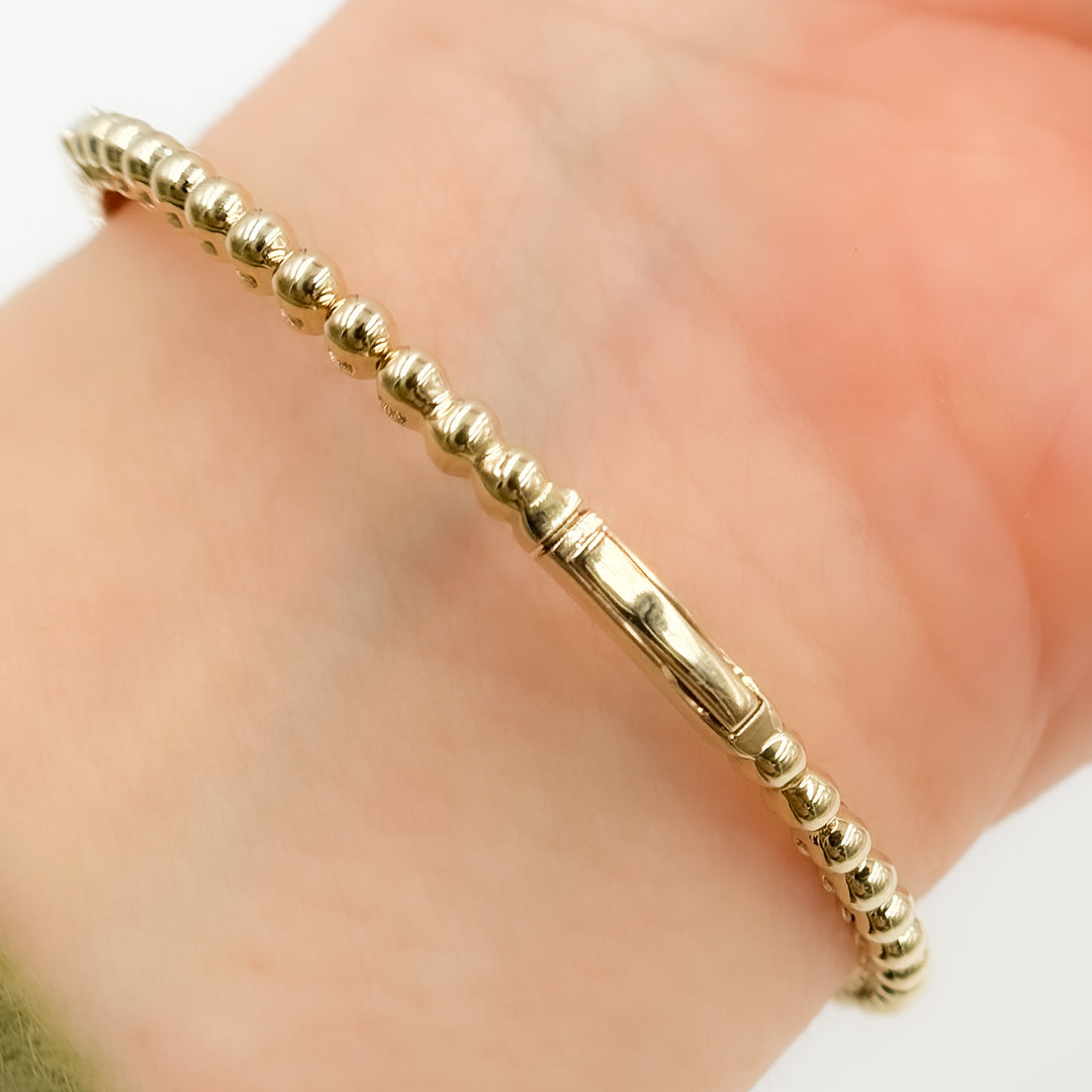 BNZ68568. 14K Solid Yellow Gold Gemstone Bangle