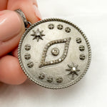 Load image into Gallery viewer, DP709. Diamond Sterling Silver Round Eye and Star Pendant
