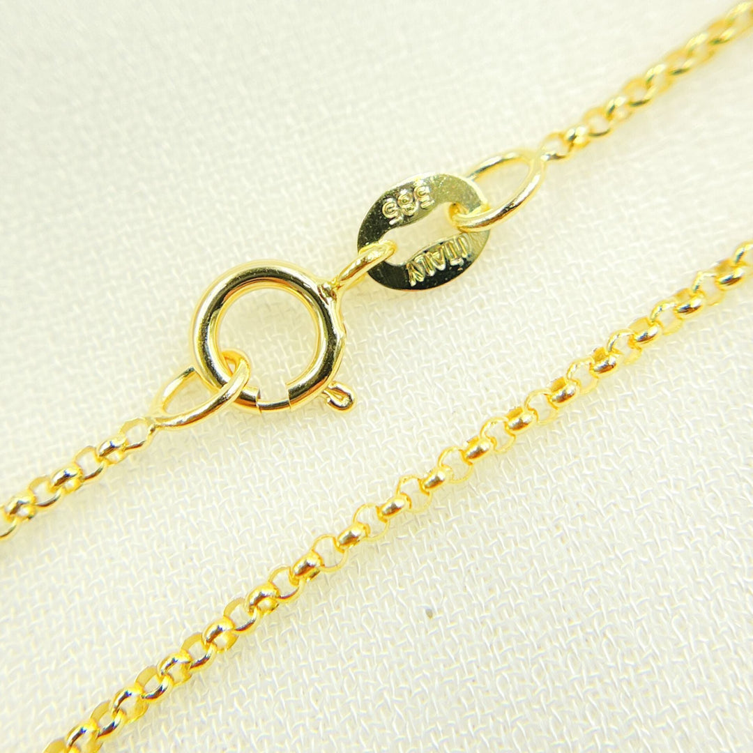 030BETLG. 14K Solid Yellow Gold Rolo Chain