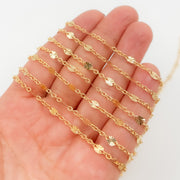 V302GF. 14k Gold Filled Cable and Diamond Cut Marina Link Chain