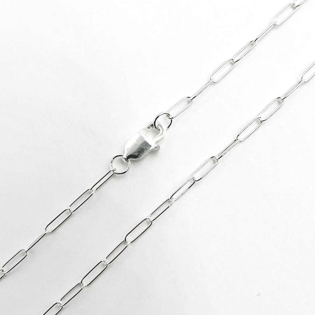 1606SSNecklace. Sterling Silver Paperclip Finished Necklace