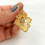 Load image into Gallery viewer, DP330. Diamond &amp; Sterling Silver Fancy Shape Pendant with Gemstone
