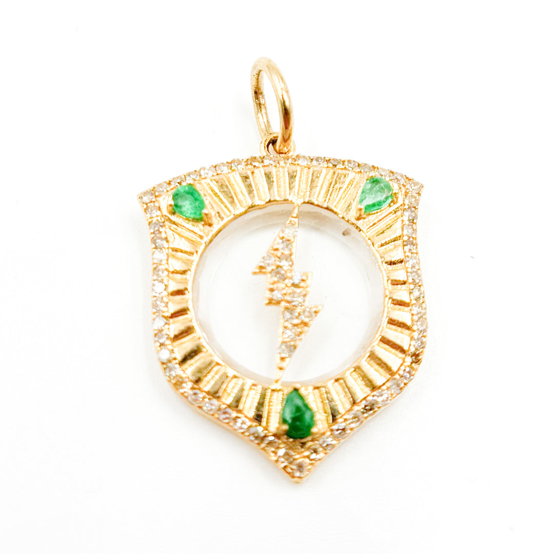 BUy Now 14K Solid Gold Shield Pendant