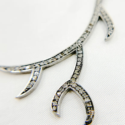 DC448. Diamond & Sterling Silver Horn Pendant