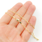 Load image into Gallery viewer, 14K Solid Gold Paperclip Long &amp; Short Link Necklace. 06014558FD
