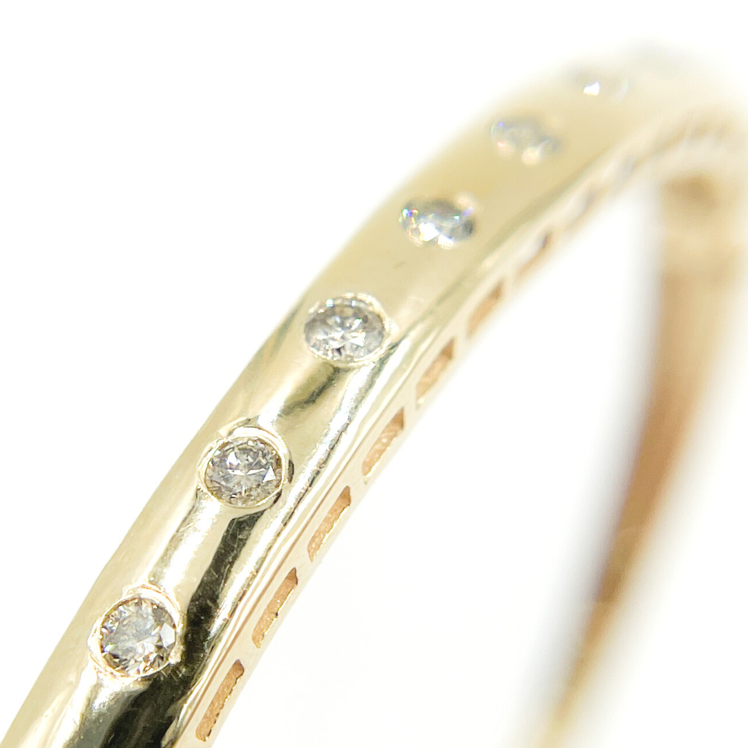 KG93. 14K Solid Gold Diamonds Bangle