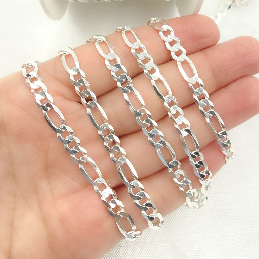 Y86SS. Sterling Silver Flat Figaro Link Chain
