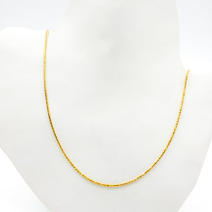 TRE004. 14k Solid Yellow Gold Wheat Chain